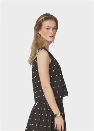 Polly dot top Dark Brown Neo Noir